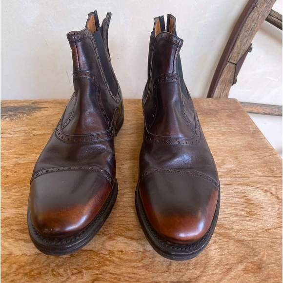 GUCCI Brogue Ankle Boots Brown Leather Intentional Rubbed Toes Sz 39 Italy Nice! - Picture 4 of 14
